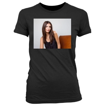 Emily Ratajkowski Women's Junior Cut Crewneck T-Shirt