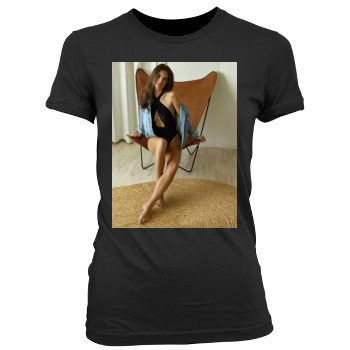 Emily Ratajkowski Women's Junior Cut Crewneck T-Shirt