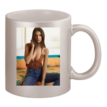 Emily Ratajkowski 11oz Metallic Silver Mug