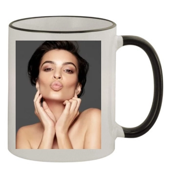 Emily Ratajkowski 11oz Colored Rim & Handle Mug