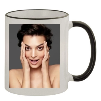 Emily Ratajkowski 11oz Colored Rim & Handle Mug