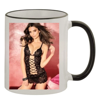 Emily Ratajkowski 11oz Colored Rim & Handle Mug