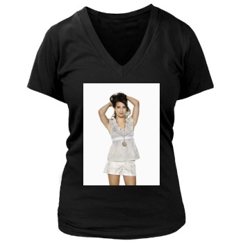 Emma Roberts Women's Deep V-Neck TShirt