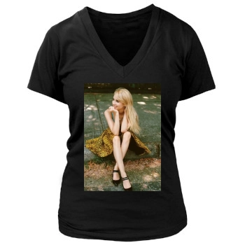 Emma Roberts Women's Deep V-Neck TShirt