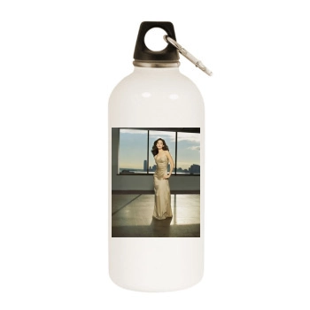 Emmy Rossum White Water Bottle With Carabiner