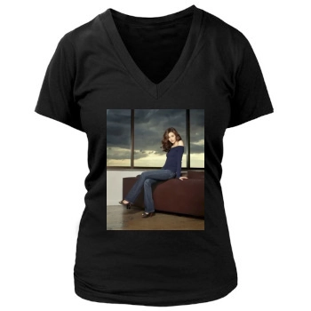 Emmy Rossum Women's Deep V-Neck TShirt