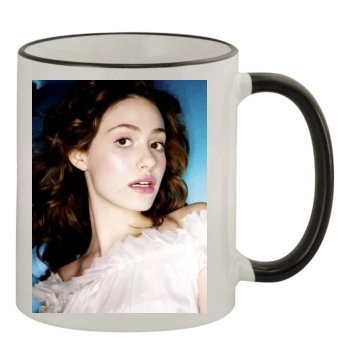 Emmy Rossum 11oz Colored Rim & Handle Mug