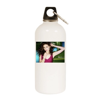 Emmy Rossum White Water Bottle With Carabiner