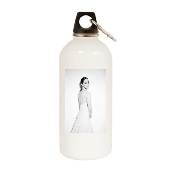 Emmy Rossum White Water Bottle With Carabiner