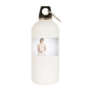 Emmy Rossum White Water Bottle With Carabiner