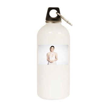 Emmy Rossum White Water Bottle With Carabiner