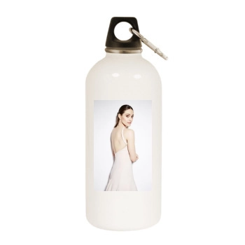 Emmy Rossum White Water Bottle With Carabiner