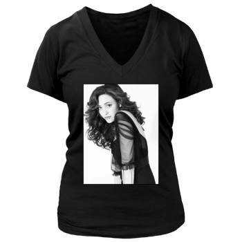 Emmy Rossum Women's Deep V-Neck TShirt