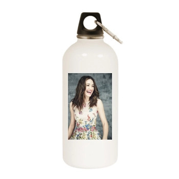 Emmy Rossum White Water Bottle With Carabiner