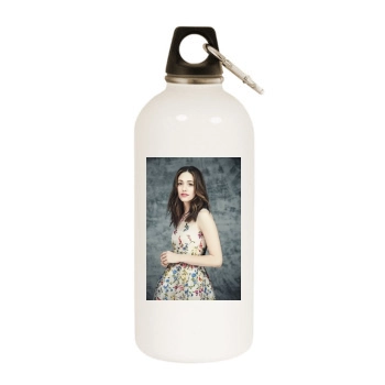 Emmy Rossum White Water Bottle With Carabiner