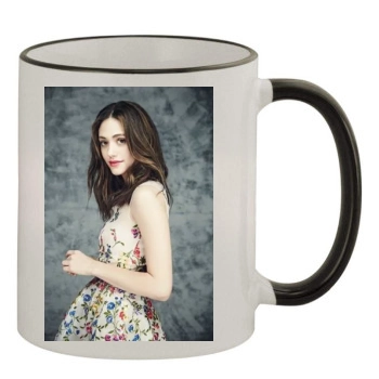 Emmy Rossum 11oz Colored Rim & Handle Mug