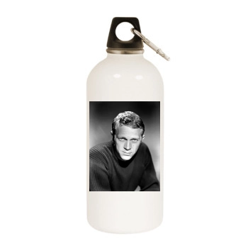 Steve Mcqueen White Water Bottle With Carabiner