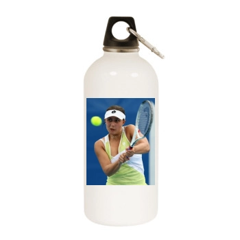 Tamira Paszek White Water Bottle With Carabiner