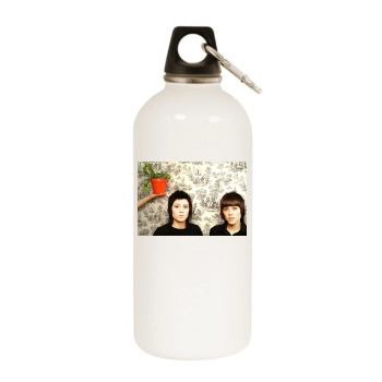 Tegan and Sara White Water Bottle With Carabiner