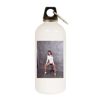 Irina Shayk White Water Bottle With Carabiner