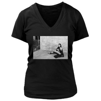 Irina Shayk Women's Deep V-Neck TShirt