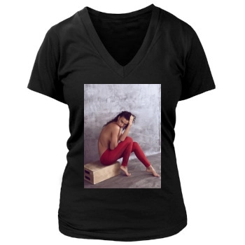 Irina Shayk Women's Deep V-Neck TShirt