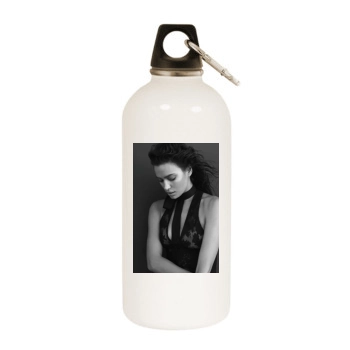 Irina Shayk White Water Bottle With Carabiner