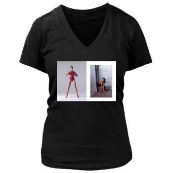 Irina Shayk Women's Deep V-Neck TShirt