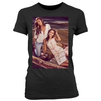 Irina Shayk Women's Junior Cut Crewneck T-Shirt