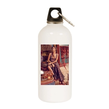 Irina Shayk White Water Bottle With Carabiner