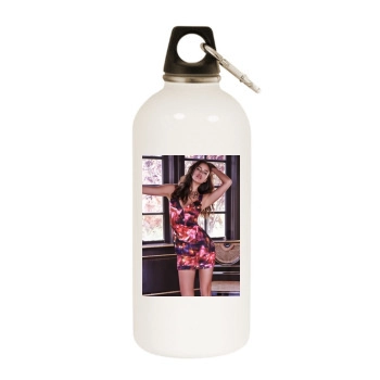 Irina Shayk White Water Bottle With Carabiner