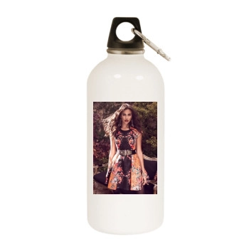 Irina Shayk White Water Bottle With Carabiner