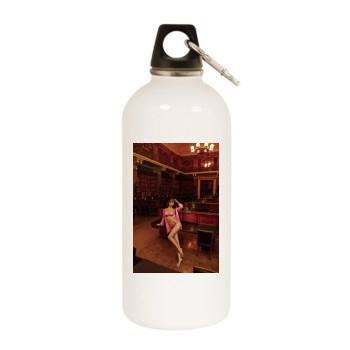 Irina Shayk White Water Bottle With Carabiner