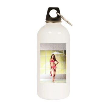 Irina Shayk White Water Bottle With Carabiner