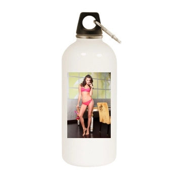 Irina Shayk White Water Bottle With Carabiner