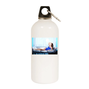 Irina Shayk White Water Bottle With Carabiner