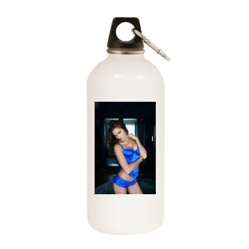 Irina Shayk White Water Bottle With Carabiner