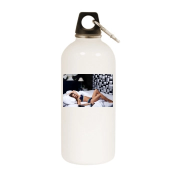 Irina Shayk White Water Bottle With Carabiner