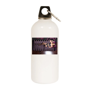 Irina Shayk White Water Bottle With Carabiner