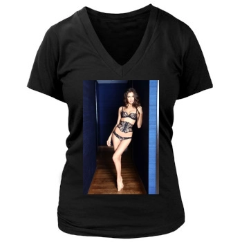 Irina Shayk Women's Deep V-Neck TShirt