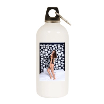 Irina Shayk White Water Bottle With Carabiner