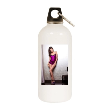 Irina Shayk White Water Bottle With Carabiner