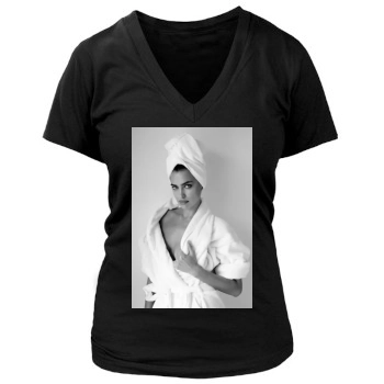 Irina Shayk Women's Deep V-Neck TShirt