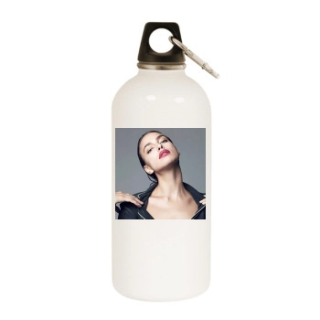 Irina Shayk White Water Bottle With Carabiner