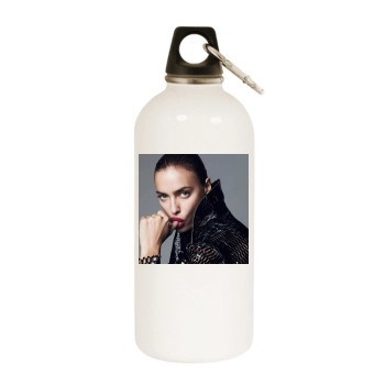 Irina Shayk White Water Bottle With Carabiner