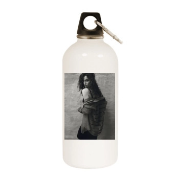 Irina Shayk White Water Bottle With Carabiner