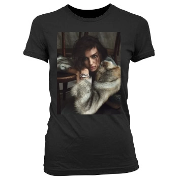 Irina Shayk Women's Junior Cut Crewneck T-Shirt