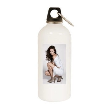 Irina Shayk White Water Bottle With Carabiner