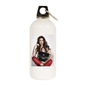 Irina Shayk White Water Bottle With Carabiner