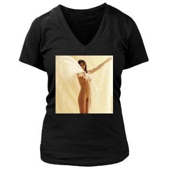 Linda Lovelace Women's Deep V-Neck TShirt